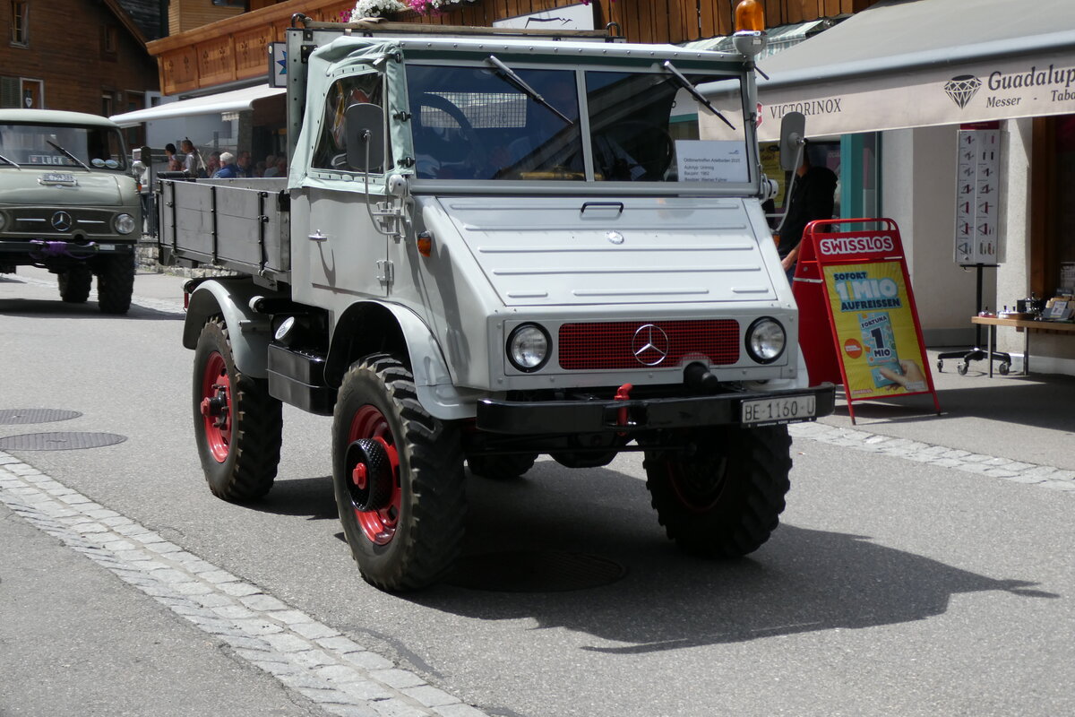 (278'177) - Mercedes-Unimog - BE 1160 U - am 27. Juli 2025 in Adelboden, Dorfstrasse