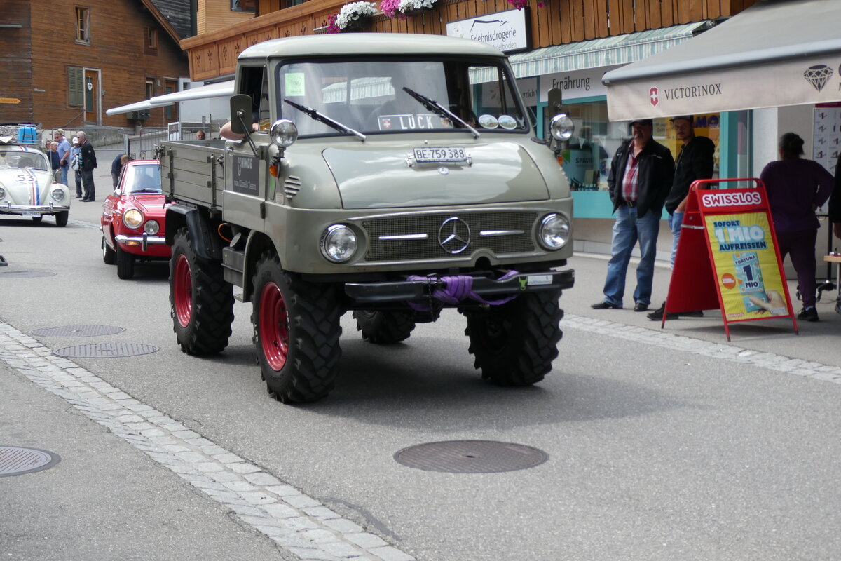 (278'178) - Mercedes-Unimog - BE 759'388 - am 27. Juli 2025 in Adelboden, Dorfstrasse