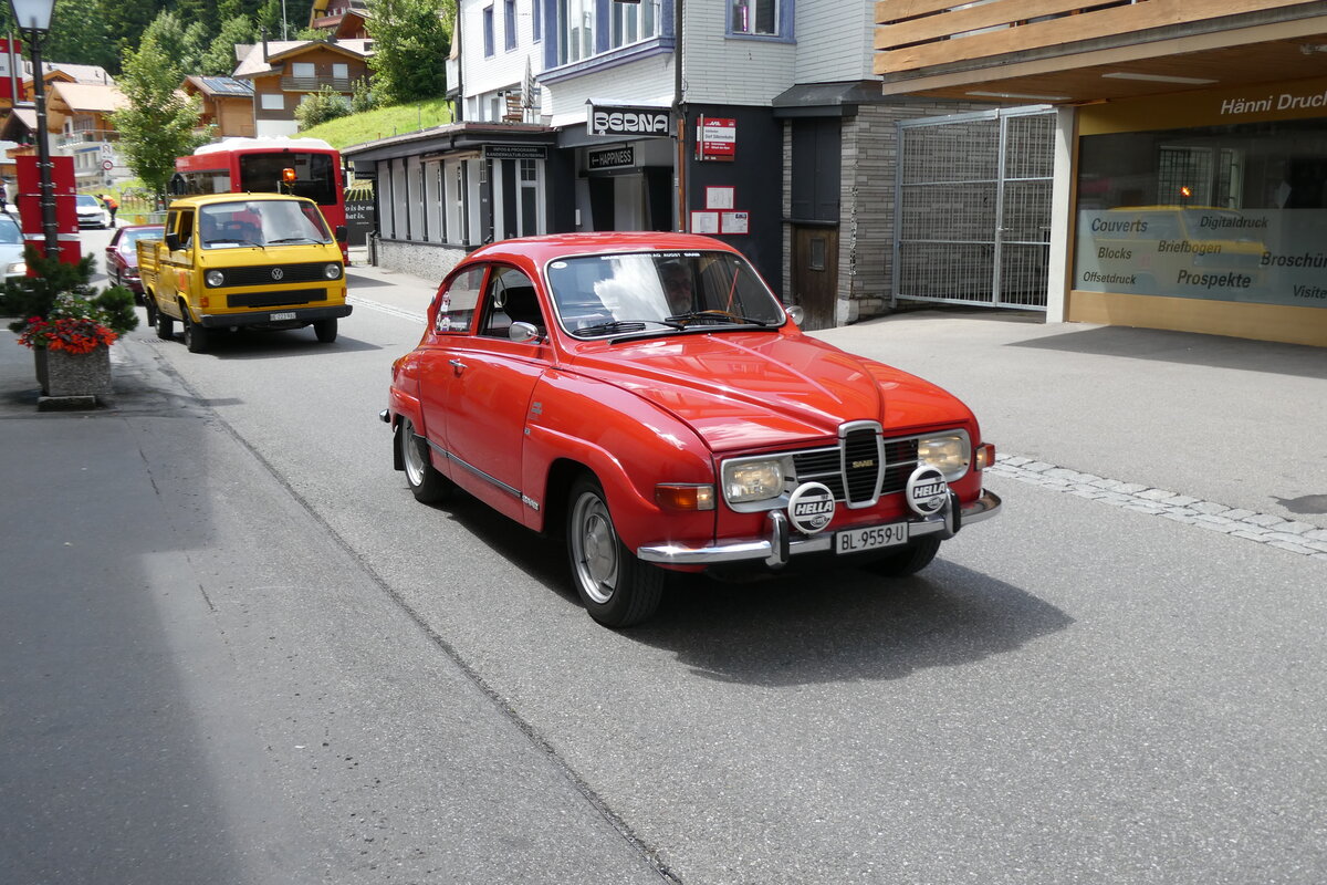 (278'202) - Saab - BL 9559 U - am 27. Juli 2025 in Adelboden, Dorfstrasse