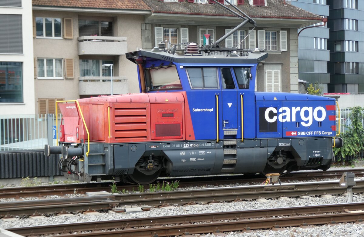 (278'260) - SBB-Rangierlokomotive . Nr. 923'010-3 - am 1. August 2025 im Bahnhof Thun