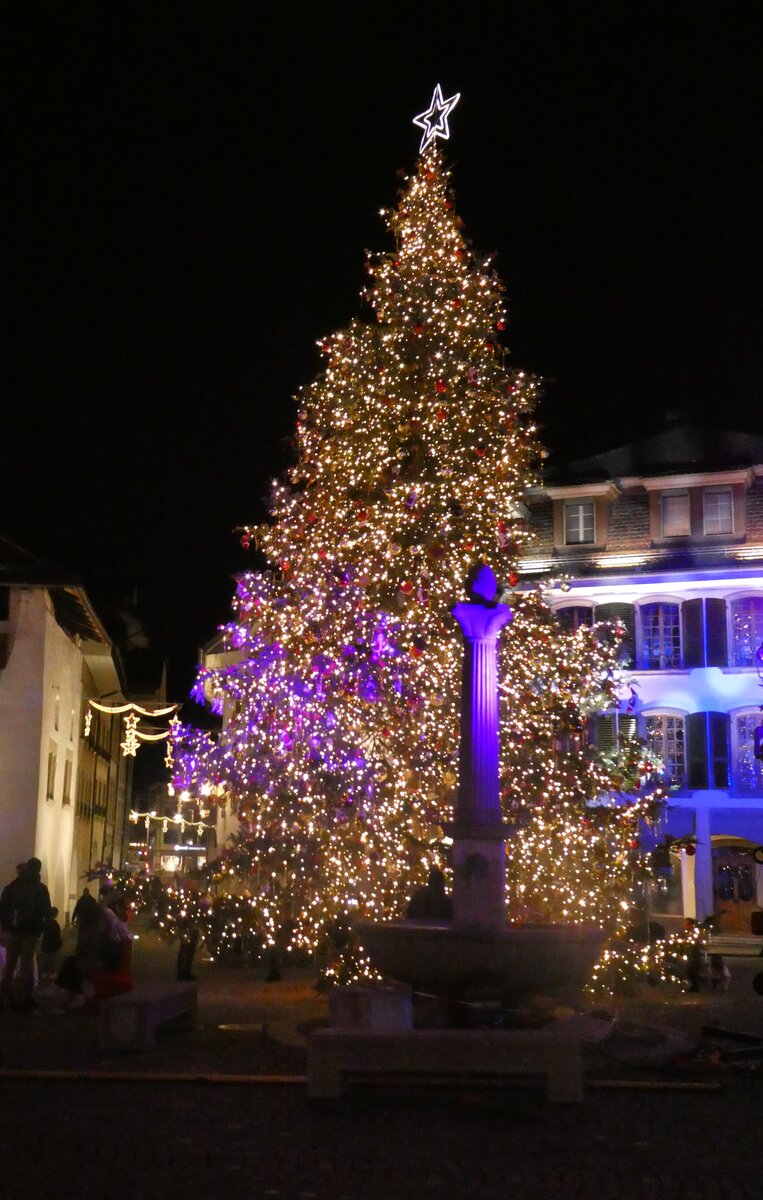 (282'394) - Weihnachtsbaum am 14. November 2025 auf dem Thuner Rathausplatz