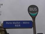 (167'014) - Bus-Haltestelle - Paris, Porte Maillot - M�tro RER - am 16.