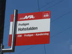 (207'911) - AFA-Haltestelle - Frutigen, Hohstalden - am 14. Juli 2019
