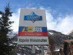 (201'885) - E-Bus-Haltestelle - Zermatt, Kapelle Winkelmatten - am 3. M�rz 2019 