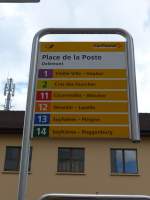 (151'054) - PostAuto-Haltestelle - Del�mont, Place de la Poste - am 29.