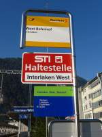 (155'349) - Haltestellenschilder dreier Betriebe am 23.