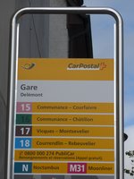(175'494) - PostAuto-Haltestelle - Del�mont, Gare - am 7.