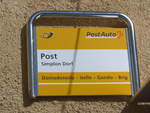 (208'301) - PostAuto-Haltestelle - Simplon Dorf, Post - am 3.