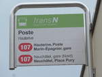 (203'627) - transN-Haltestelle - Hauterive, Poste - am 13.