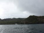 (191'257) - Schiff auf dem Lake Taupo beim Maori-Felsen am 24.