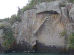 (191'266) - Der Maori-Felsen im Lake Taupo am 24.