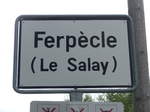 (181'834) - Ortstafel von Ferp�cle (Le Salay) am 9.