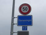 (189'684) - Ortstafel von Oberweningen am 26.