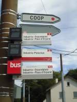 (129'633) - Wegweiser  Coop  + VB-Haltestelle - Biel, Zollhaus - am 12.