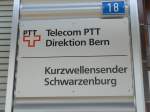 (161'483) - �ltere Tafel aus der PTT-Zeit f�r den Kurzwellensender Schwarzenburg am 30.