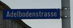(245'769) - Strassenschild - Adelbodenstrasse - am 3. Februar 2023 in Wikon