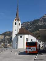 (159'306) - Die Kirche Fl�elen am 18.
