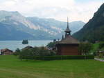 (219'288) - Schn�ggeninseli im Brienzersee und Kirche am 1.