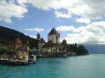 (141'384) - Das Schloss Oberhofen am Thunersee am 26.