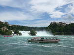 (193'975) - Rundfahrtenboot  Rhyfall  am Rheinfall mit Schloss Laufen am 10.