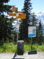 (134'699) - Wanderweg-Wegweiser + Grindelwald Bus-Haltestelle - Grindelwald, Waldspitz 