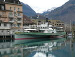 (244'872) - Dampfschiff L�tschberg am 8. Januar 2023 an der Schiffl�ndte Interlaken Ost