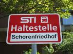 (128'185) - STI-Haltestelle - Thun, Schorenfriedhof - am 1.