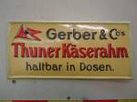 (134'596) - Blechschild  Gerber Thuner K�serahm  im BrockiShop am 2.