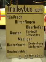 (145'123) - Alte STI-Tafel f�r  Trolleybus nach:  am 16.