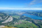 (279'809) - Blick auf Thun und Steffisburg mit Thunersee am 31.