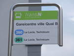 (203'617) - transN-Haltestelle - Le Locle, Gare/centre ville - am 13.