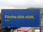 (196'373) - Plakat - F�rchte dich nicht. - am 2. September 2018 beim Bahnhof Biglen